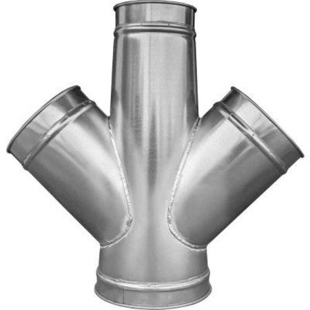 US DUCT US Duct Clamp Together Double Branch, 30 ° 7-7-7-7, 7" Diameter, Galvanized, 18 Gauge RBD07R07R07R07R30.G18